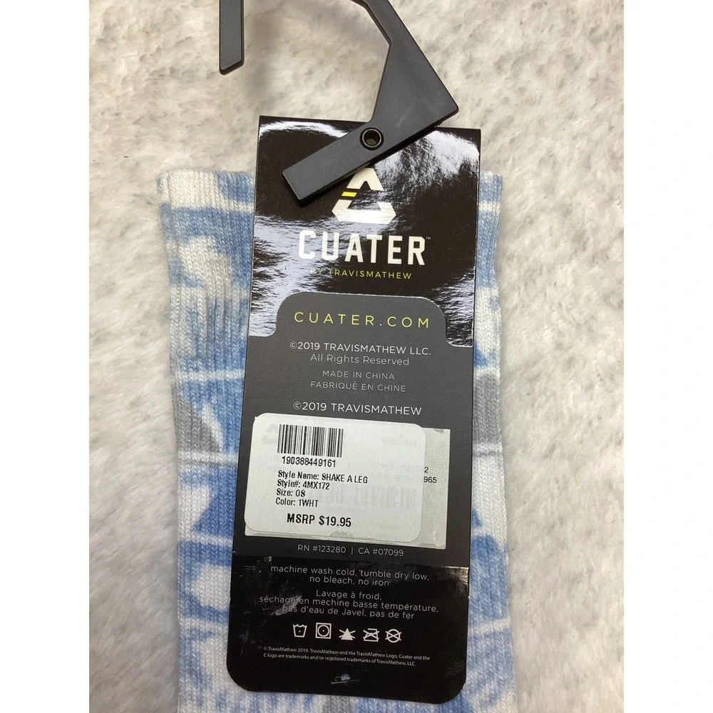 Cuater by‎ TravisMathew Shake A Leg Socks Blue Grey White 4MX172 OSFA NEW